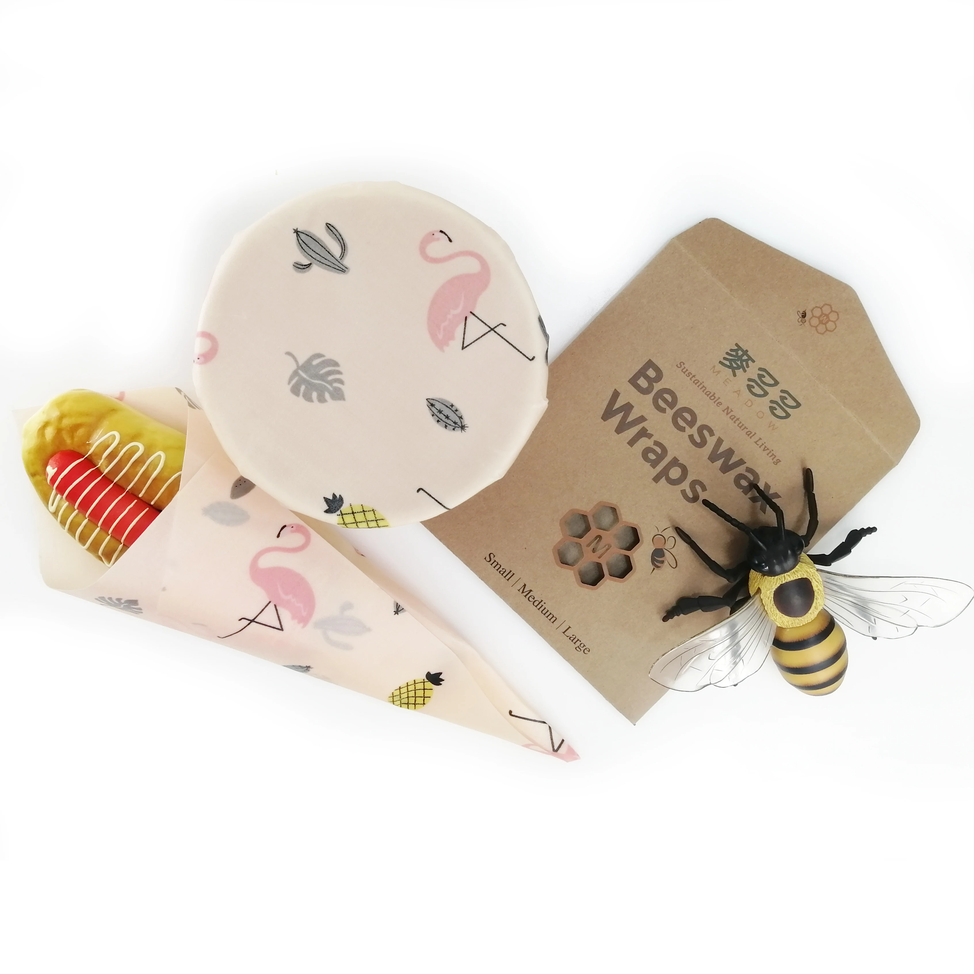 
Food Grade Food Safety Custom Natural Organic Fabric Reusable Storage Beeswax Food Wraps 