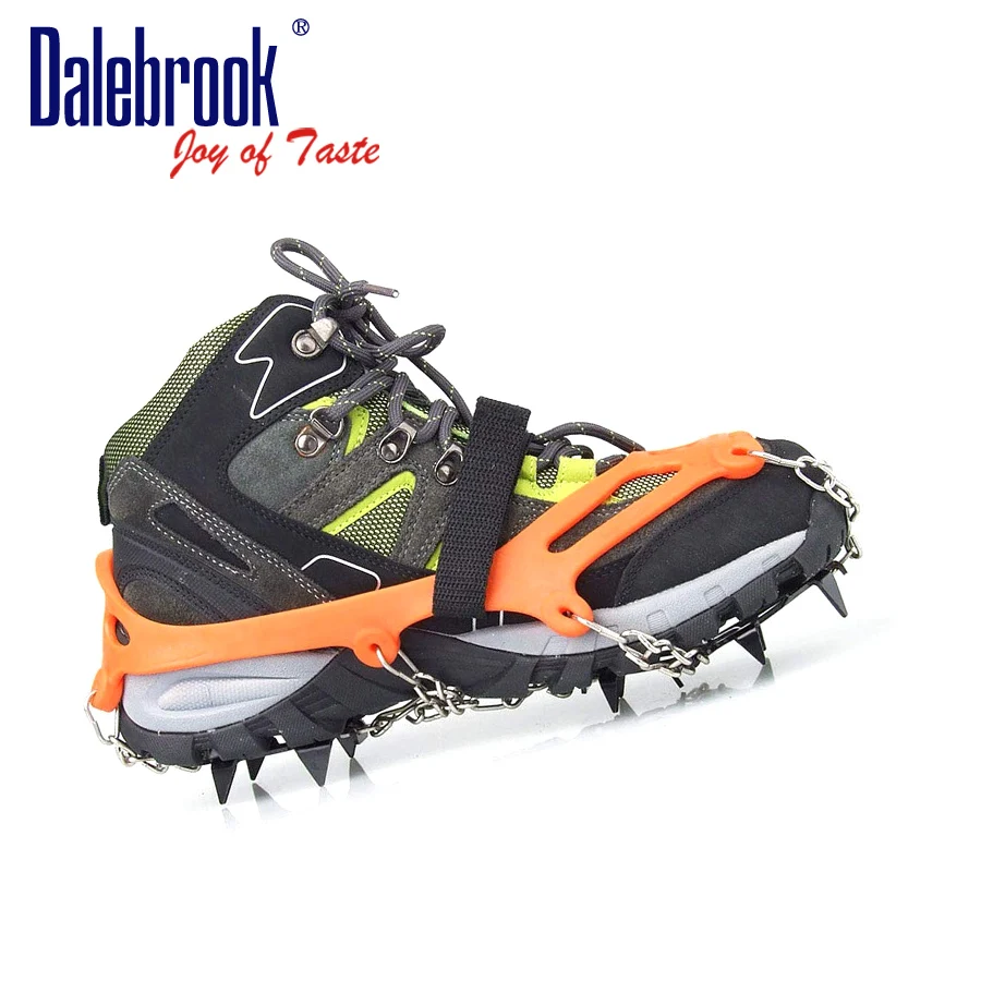 
12 STEEL TEETH SPIKES Chain Silicone Ice Snow Shoe Grip Anti Skid Non Slip High Quality Crampons Climbing Cleats Grippers 