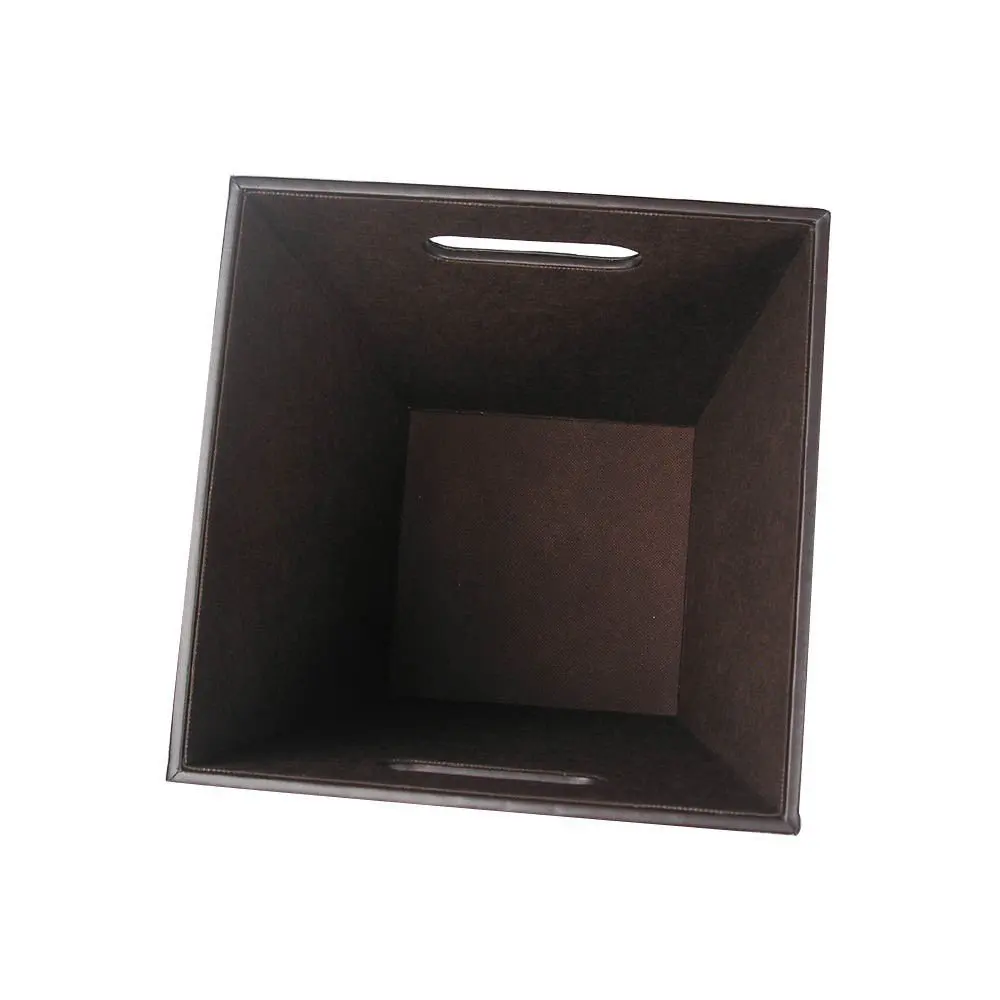 
Classic Leather Trash Cans Waste Paper Basket Storage Bin for Bathroom Kitchen Office and High Class Hotel 