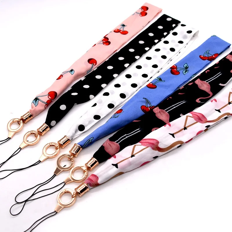 Customized cute personality creative ribbon mobile phone neck lanyards
