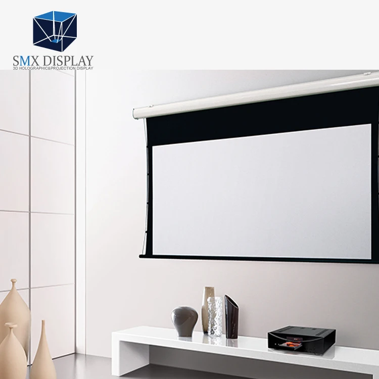 Домашний кинотеатр электрическая проекция вкладка натяжение моторизованный проектор экран