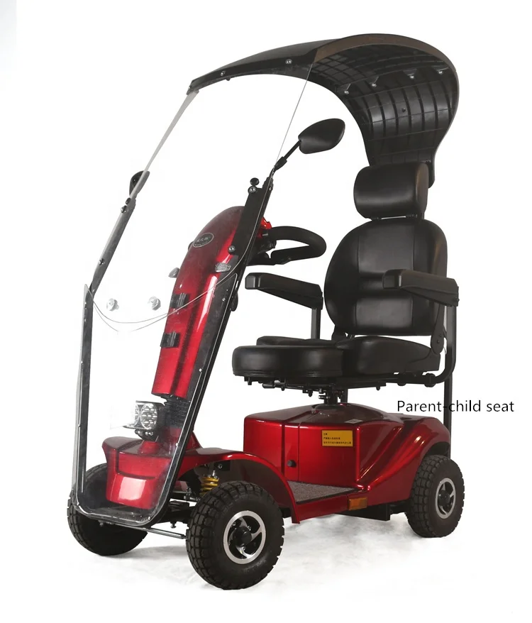 Wisking 4049 middle size electric scooter with windshield and roof