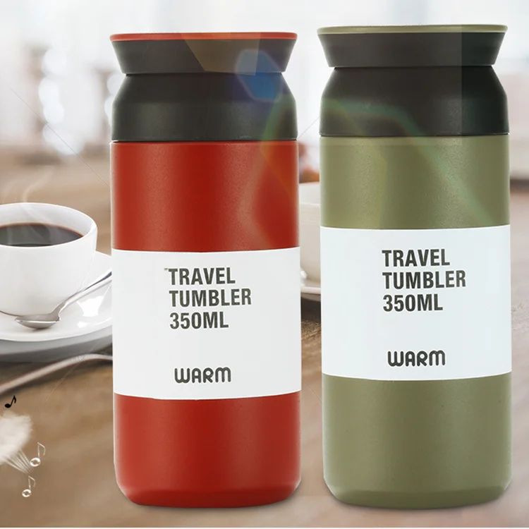 2022 Hot Selling 350ml Double Wall Stainless Steel Vacuum Thermos Travel Tumbler with Handle for Keeping Coffee Wine and Water