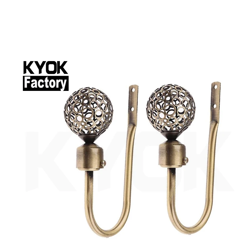 KYOK Modern curtain accessories decorative curtain hook , 28mm metal curtain tieback hooks