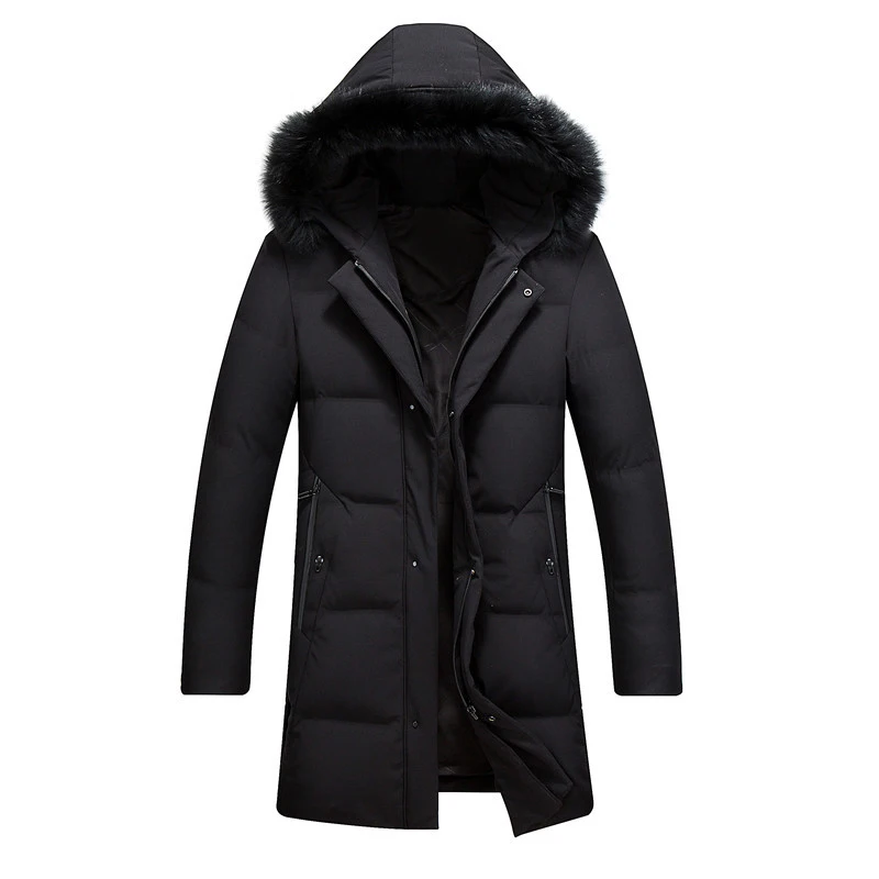 OEM модные корейские японские стильные длинные стоячие ветрозащитные водонепроницаемые воротники сверхлегкие мужские зимние нейлоновые черные пуховые куртки