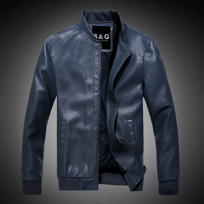 
Men pu leather Motorcycle slim fashion Baseball style jacket with high quality 