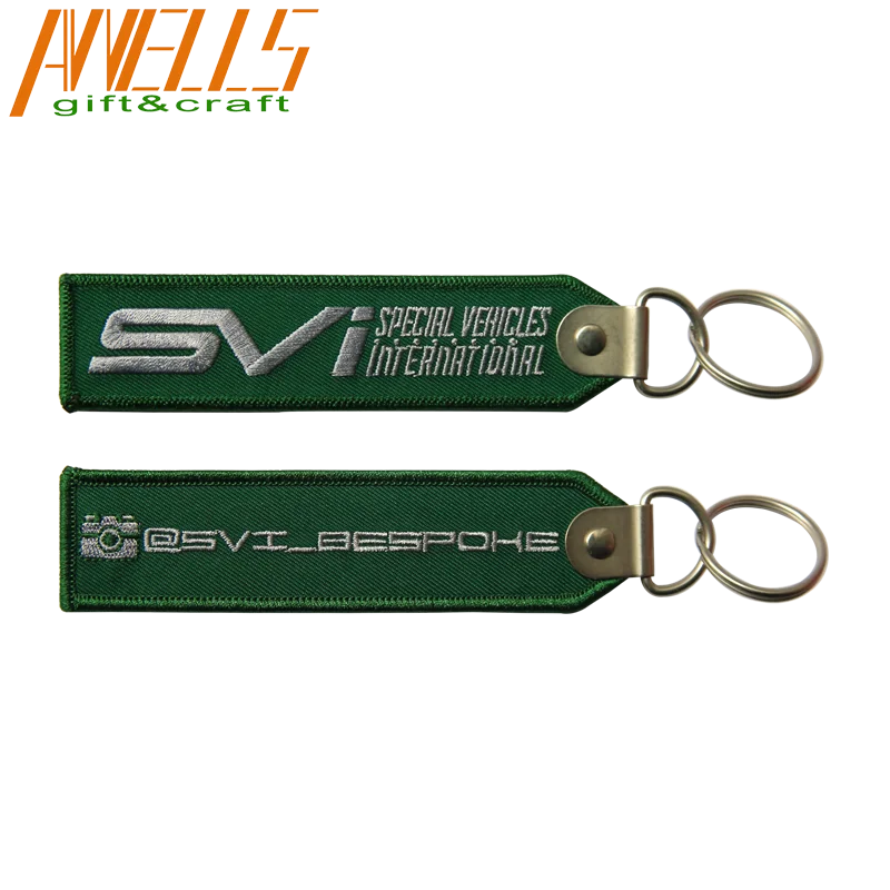 Embroidered Keychain Key chain Keyring Key Ring Embroidery Twill Key Tag