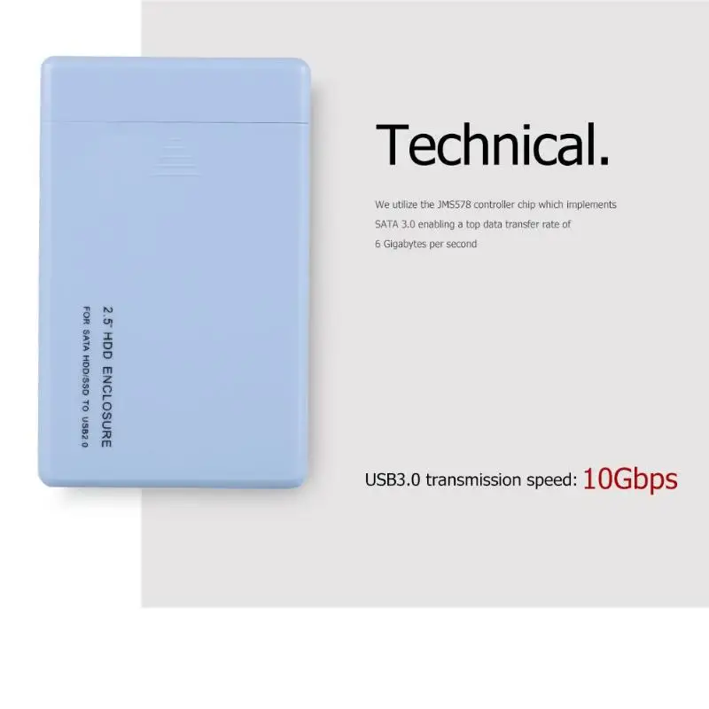 External hdd box 2.5 hdd enclosure sata usb 2.0 for 1TB 2TB 3TB reading capacity hard disk hdd case external hard drive case