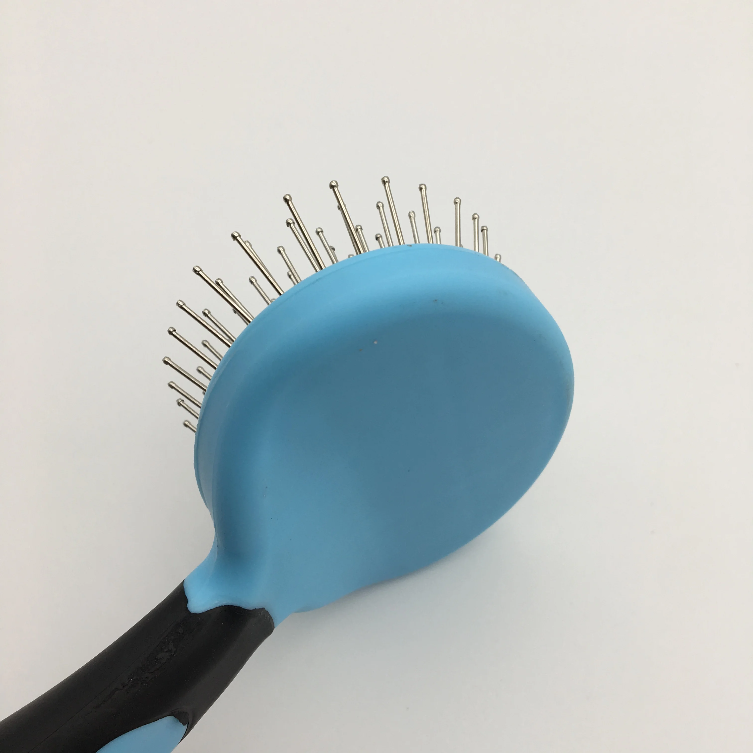 Soft Rubber Pad End Rounded Pins Pet Dog Cat Animal Puppy Brush Comb With Anti Slip Handle