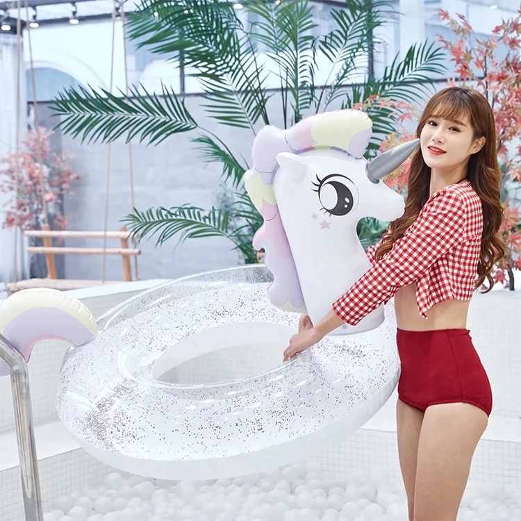 Надувной поплавок для бассейна в виде единорога, 90-120 см