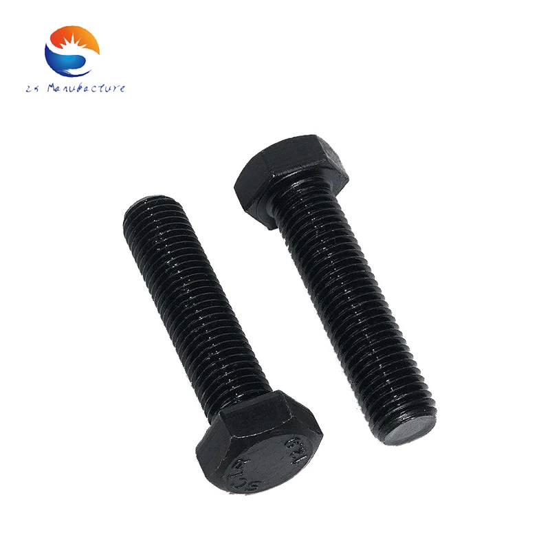 OEM High Strength Hex Bolts Fastener Manufacture Customized Special-shaped parts Black Surface Treatment DIN933 DIN931