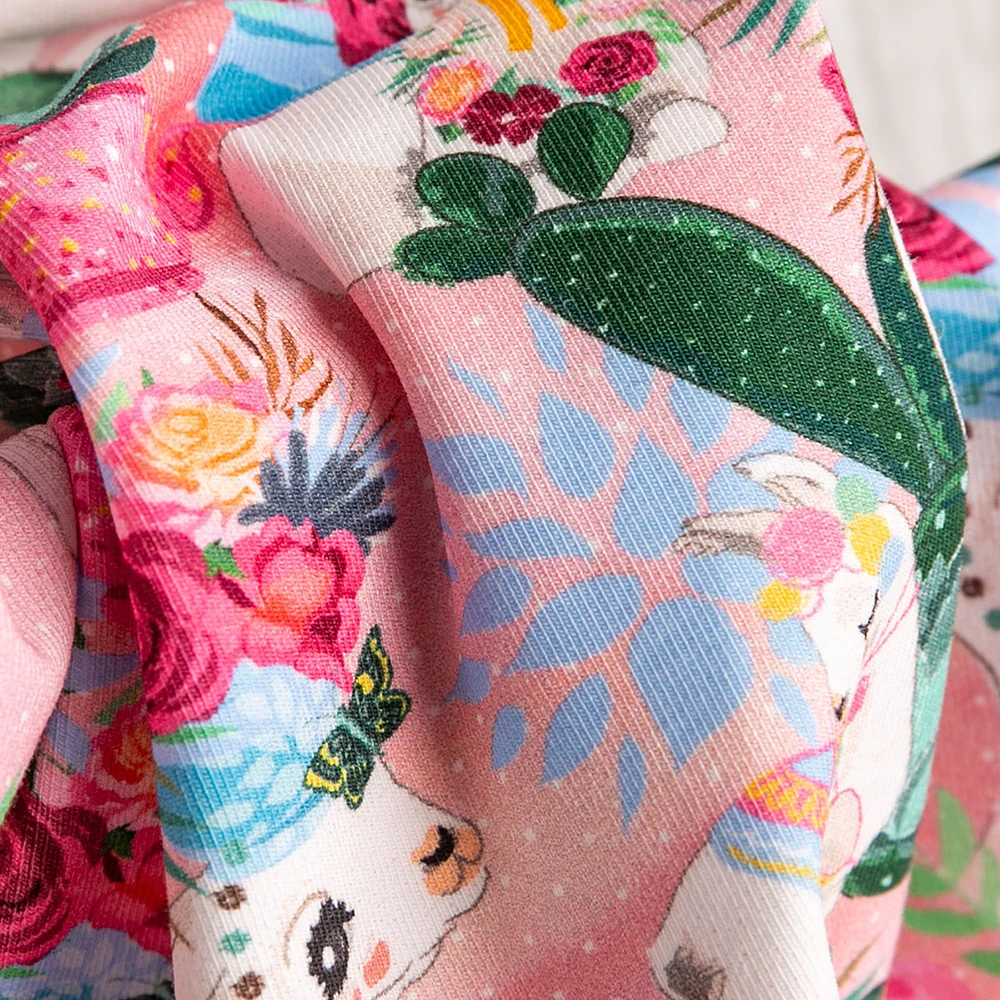 
2019 new animal digital printed soft cotton jersey knit fabric accept custom 