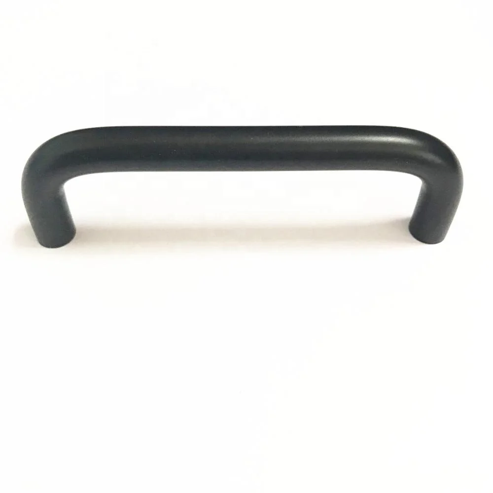D style shape 10mm 8mm 12mm diameter matt black anodized aluminium handle
