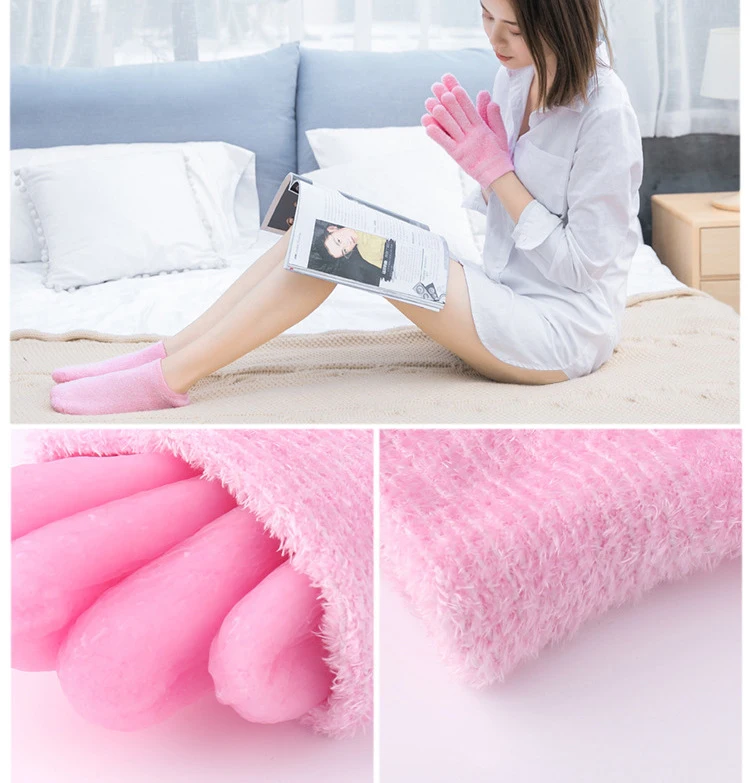 Уход за ногами силиконовые перчатки гелевые Спа носки Перчатки для спа увлажняющая отбеливающая отшелушивающая маска ног Антивозрастная косметическая рук