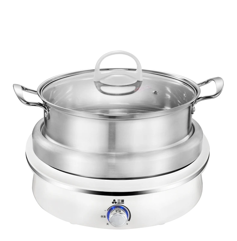 
4L new multipurpose food pot cooker thermal casserole stainless steel food warmer electric hot pot 