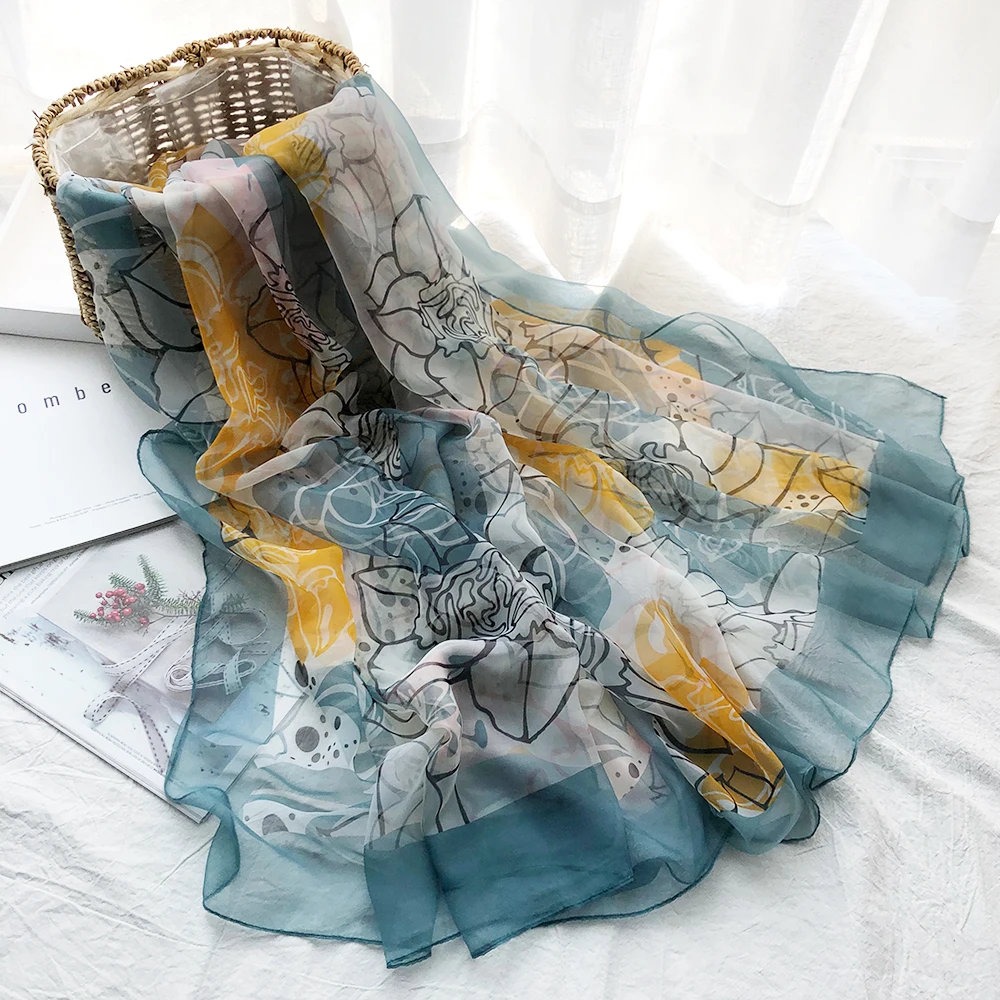 
Rulan 2021 long design printed chiffon hijab muslim women palestinian scarf 