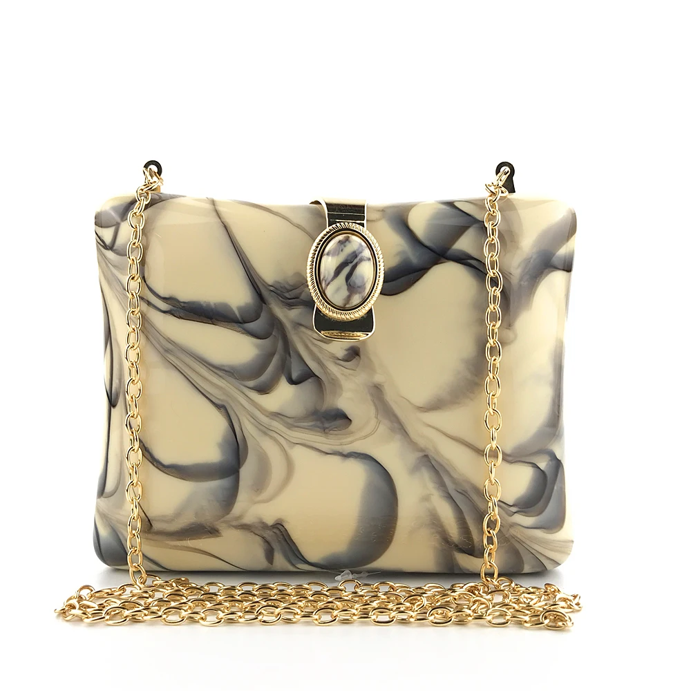 OC3971 High quality acrylic bag for lady party marble acrylic clutch bag