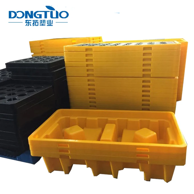 Spill pallet for drum  best sale plastic 4 drum oil spill pallet 1300x1300x150mm