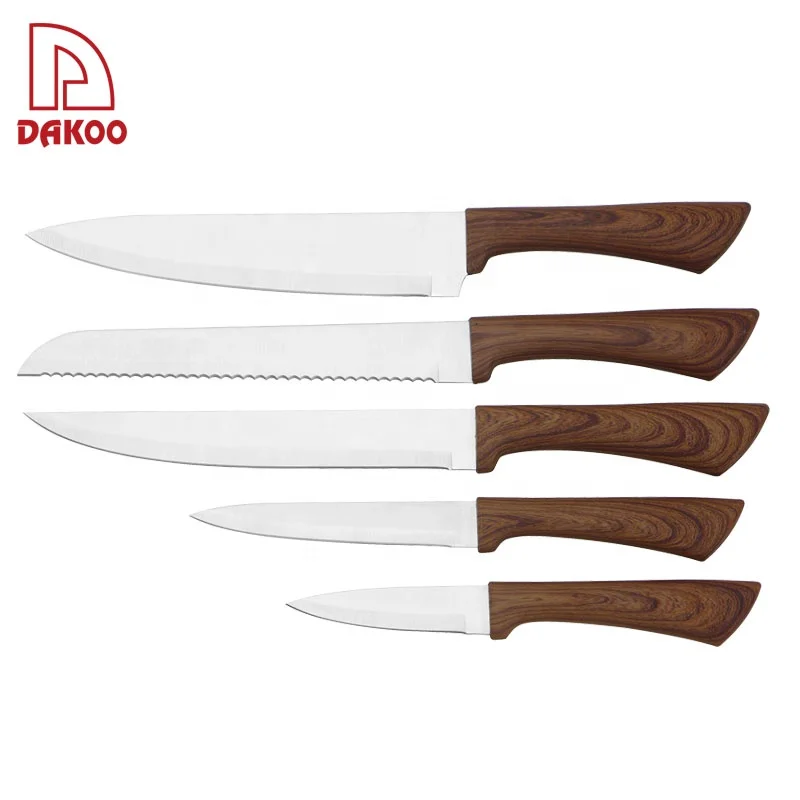 DK New Fresh PP+Coating+TPR Handle 6Pcs Kitchen Knives