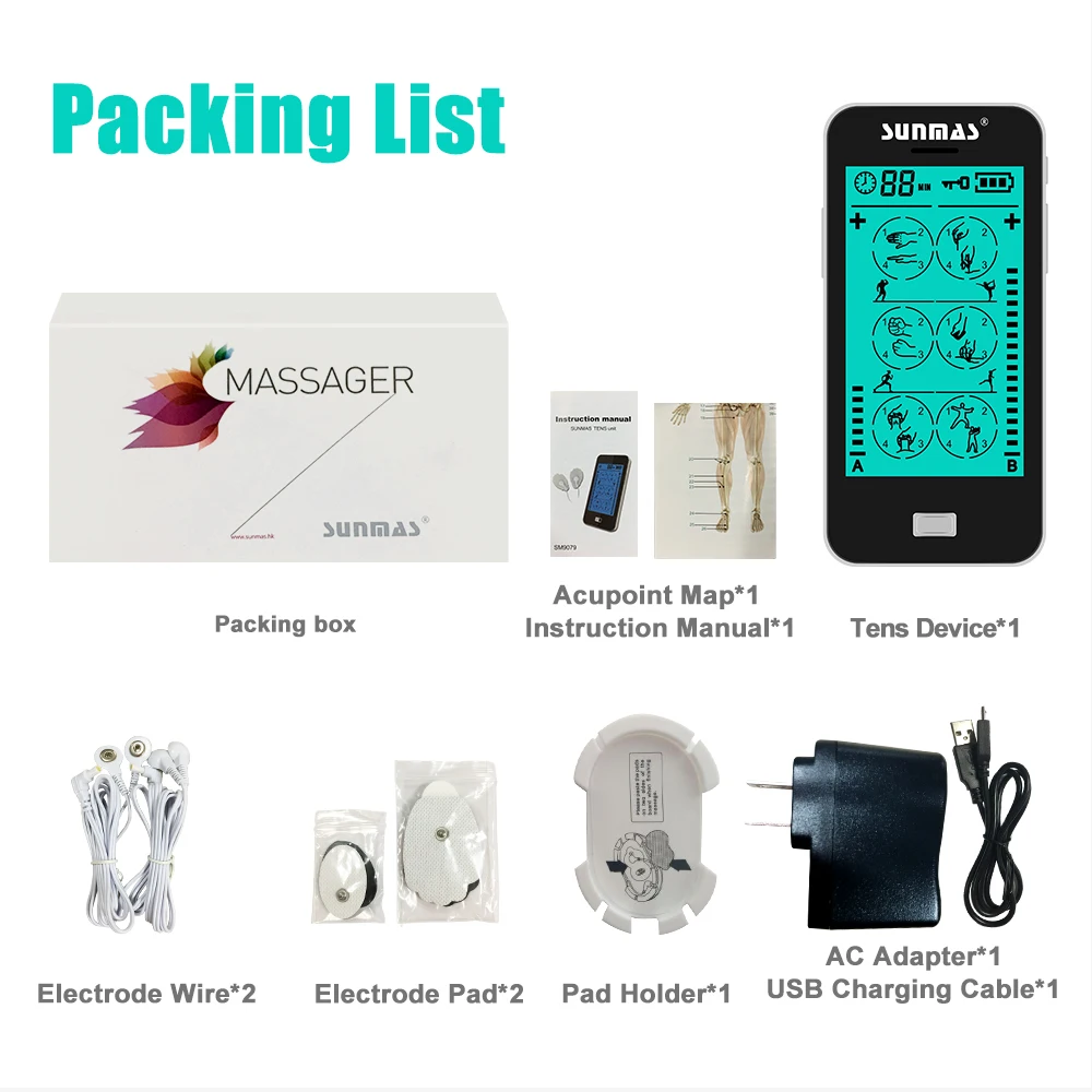 Sunmas 24 mode smart touch screen  phone style handheld innovative medical device with backlight