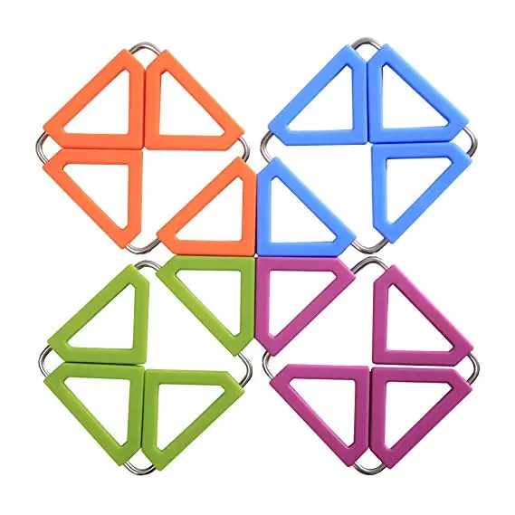 Kitchen Heat ResistantTable Dish Mat/ Silicone Insulated Hot Pads  Foldable silicone trivet mat heat resistant pot holder