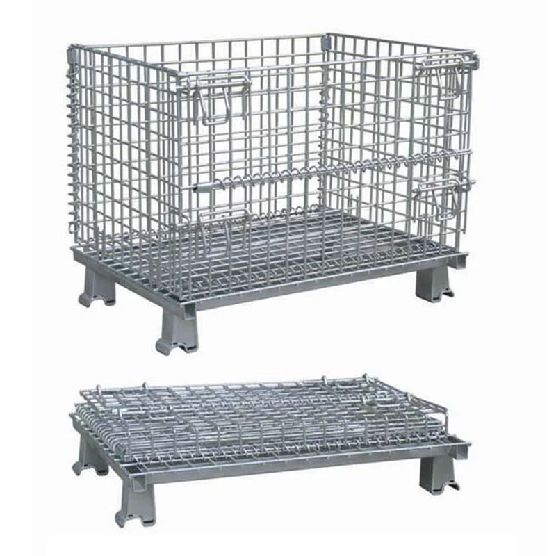 Galvanized Wire Mesh Storage Container, Lockable Wire Storage Cage