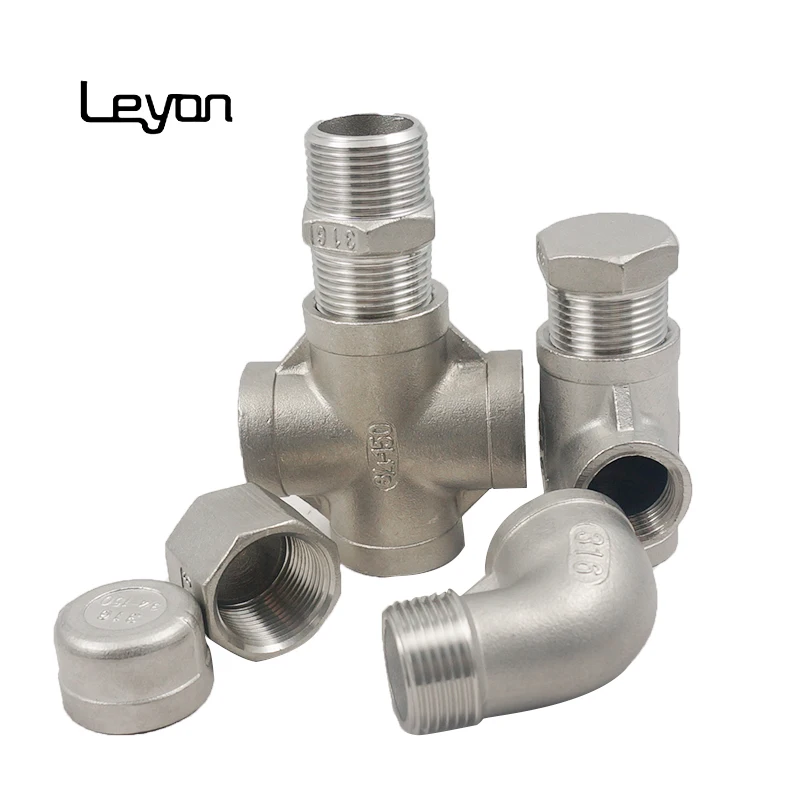 stainless steel 304 316 316L 1/2 inch female/male elbow pipe transfer connector 90 elbow fittings jonits