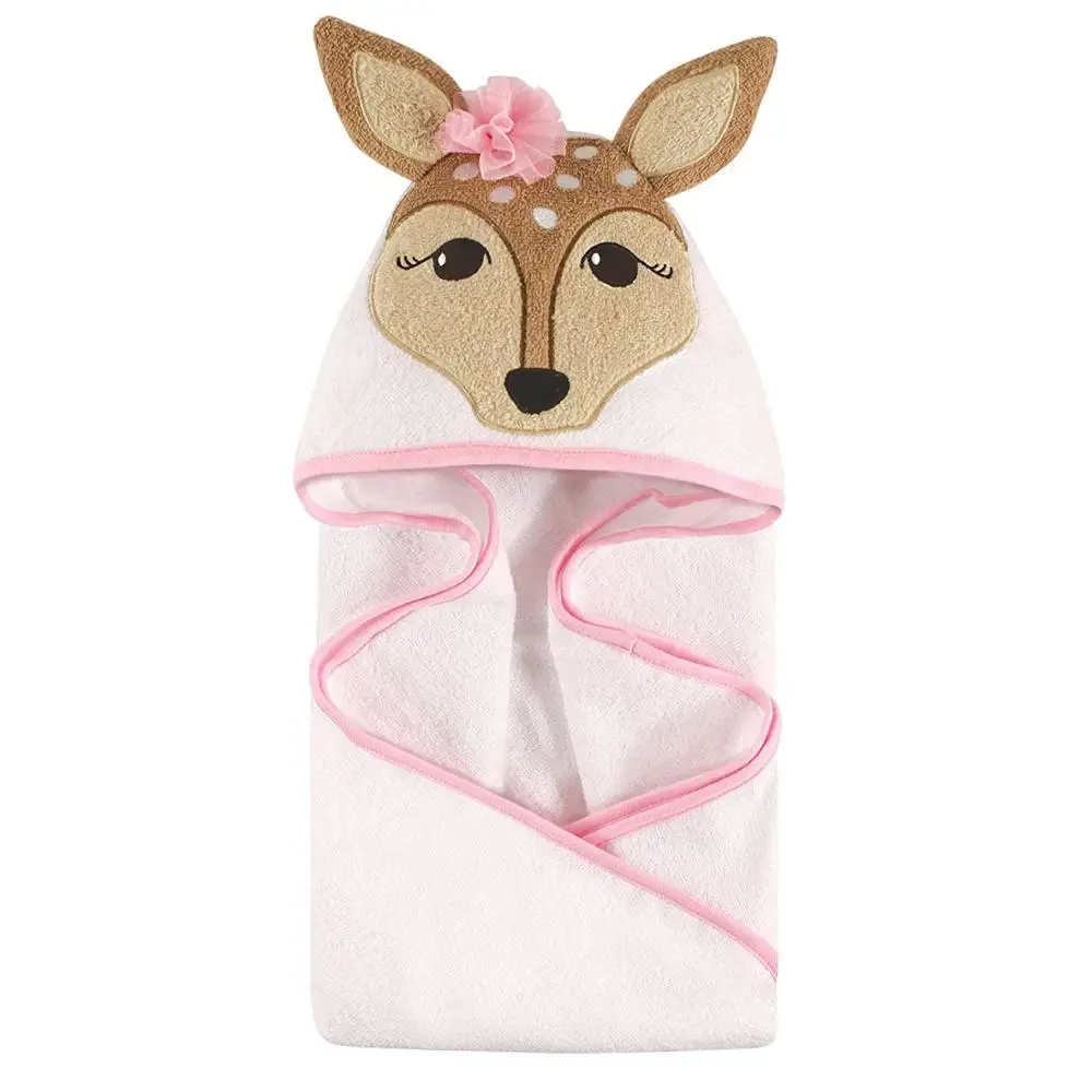 Soft Hooded Animal Baby Bath Sweat Square Soothing Plush Bathrobe Shower  Small Towel And Washcloth Set With Hood