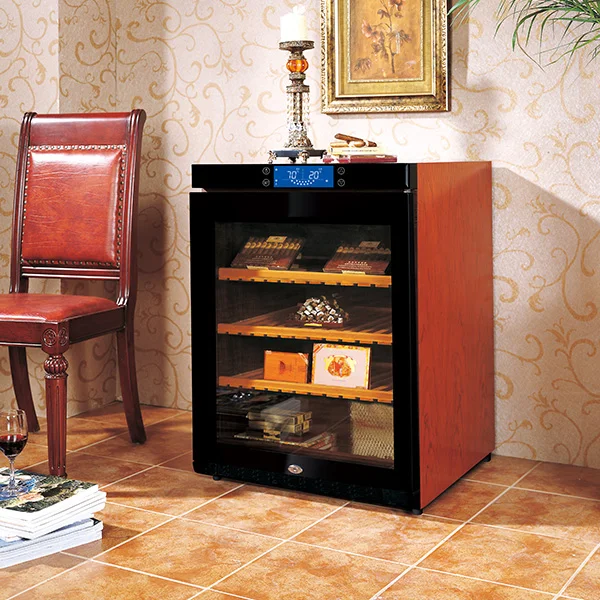 Factory Direct Offer Premium natural wooded Electric cigar cabinet humidor