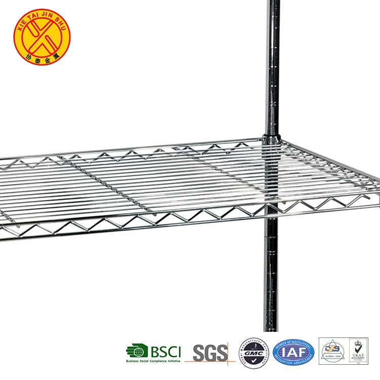 Hot selling 4 tier metal wire free standing storage shelves
