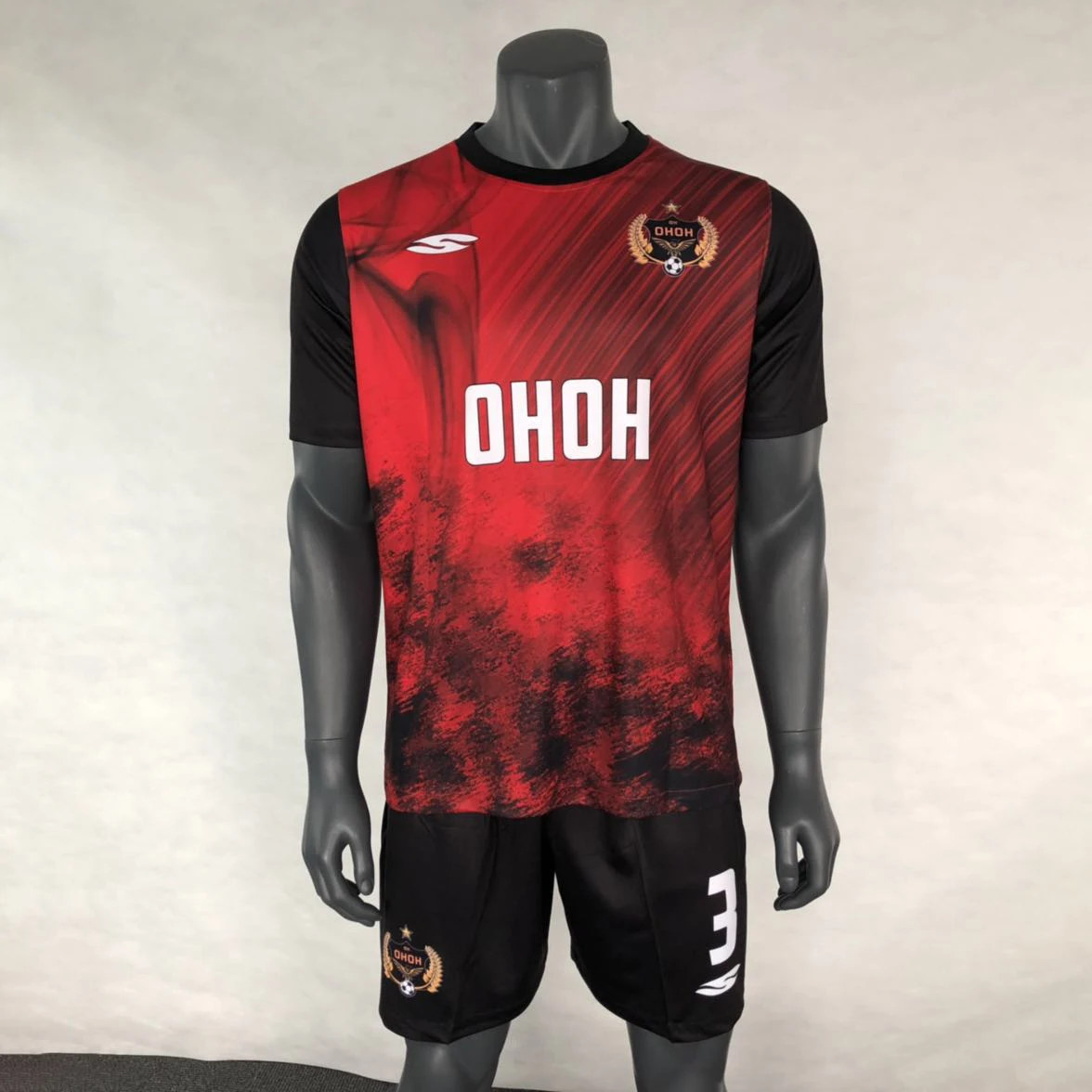 Latest premium blank football shirt blue yellow training set wholesale men custom soccer jersey