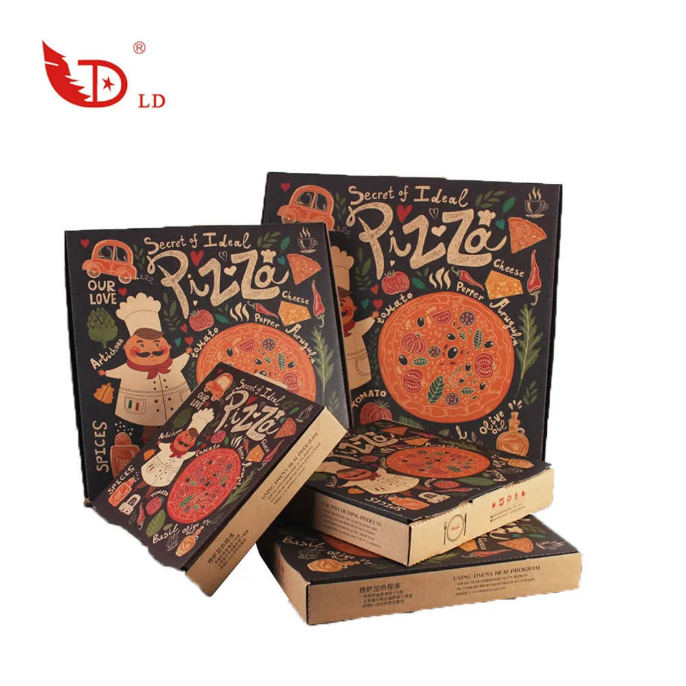 China manufacturer hot sale cheap 6/7/8/10/12/14/16 inch custom full color printed  pizza packing box