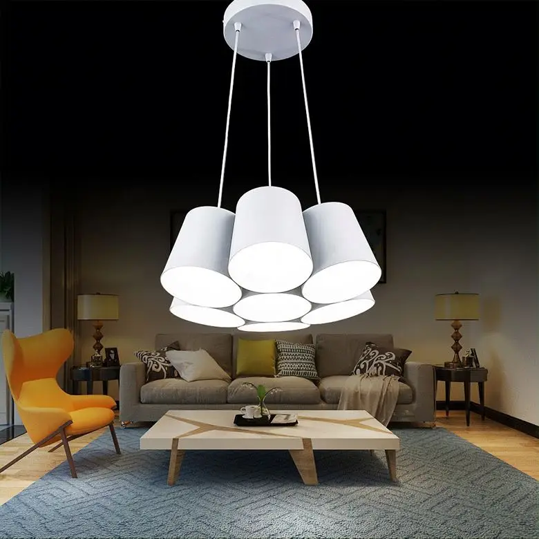 Кольца прямоугольной формы Винтажный Золотой современный крусветодио дный говой светодиодный подвесной светильник