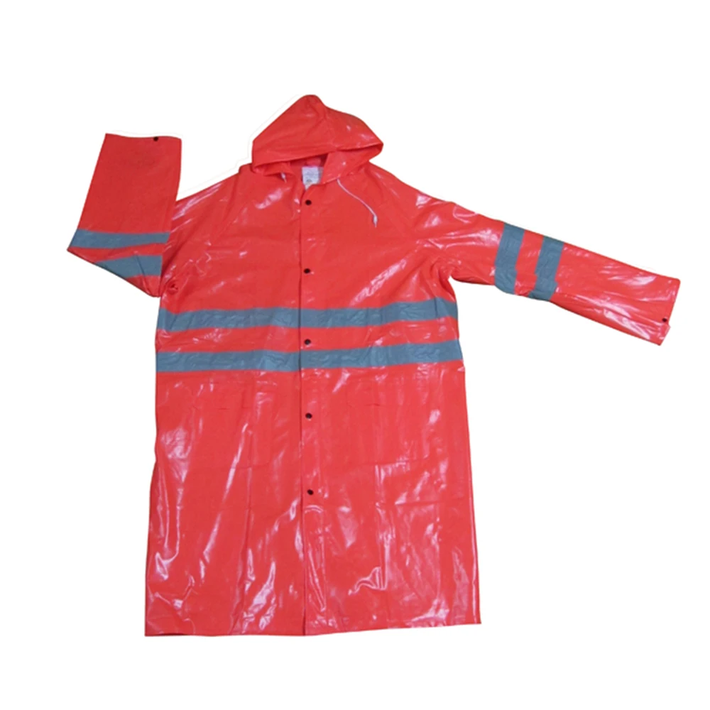 High quality special rubber raincoat suits 100% waterproof safety rainwear with reflective tape traffic Rain Coat with hooded