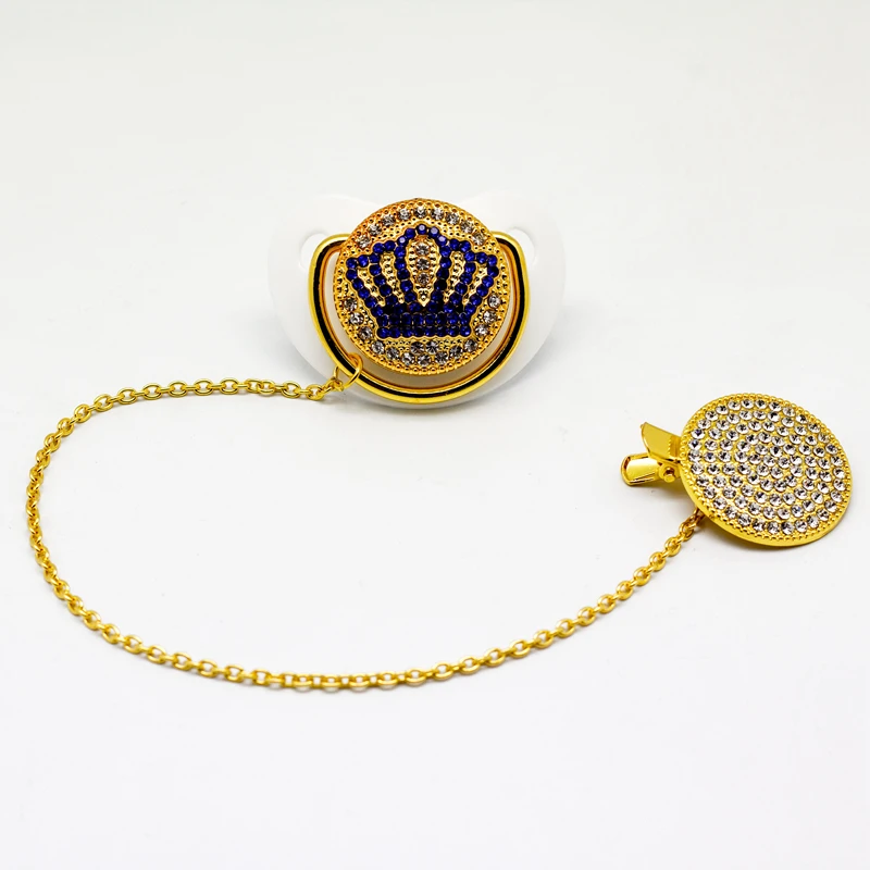 
Luxury Diamond Collection Baby Pacifier & Clip Set 