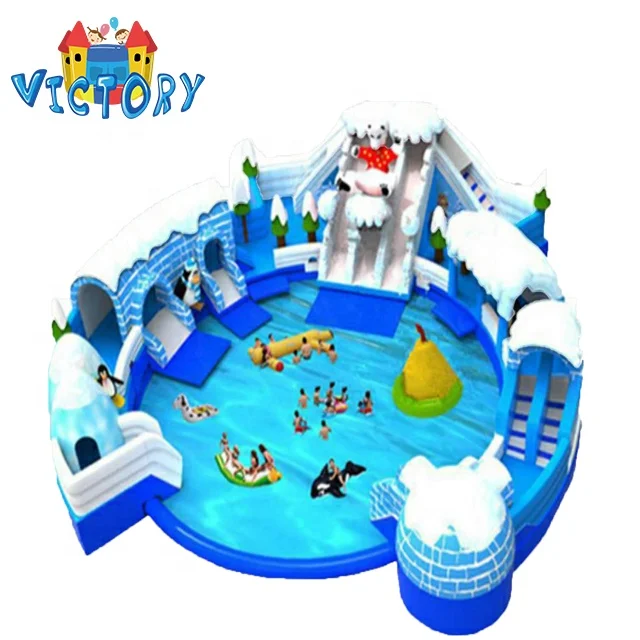 2019 Hot selling Ice world theme inflatable water park inflatable land water park