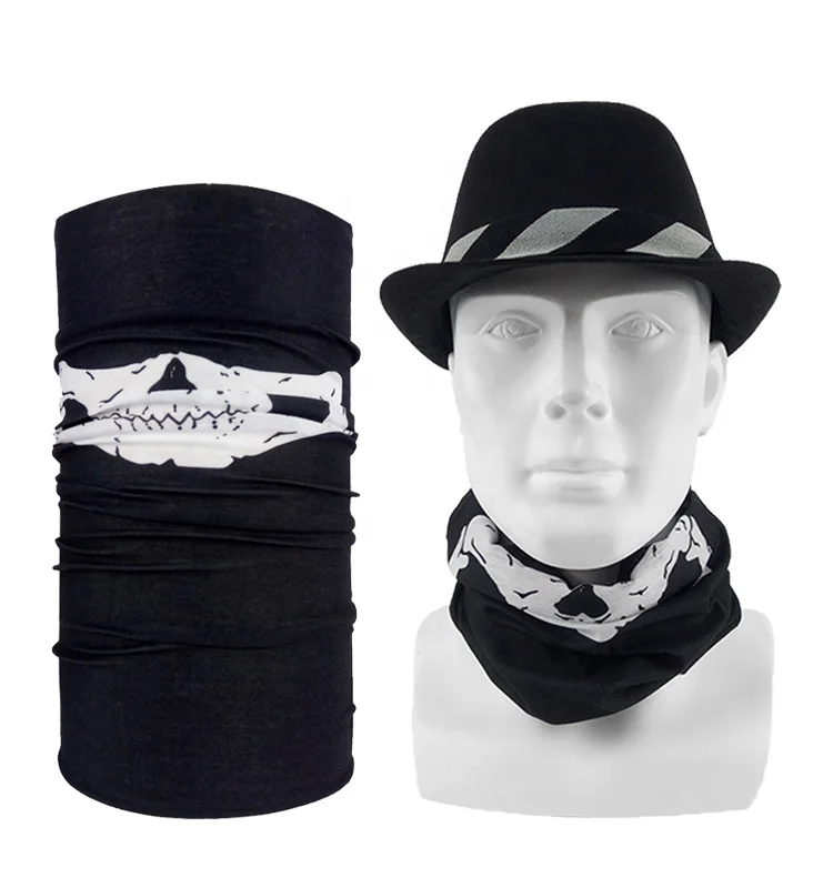 Уникальная недорогая маска для лица для спорта на открытом воздухе с принтом на заказ, бесшовные головные уборы, бандана-шарф с черепом