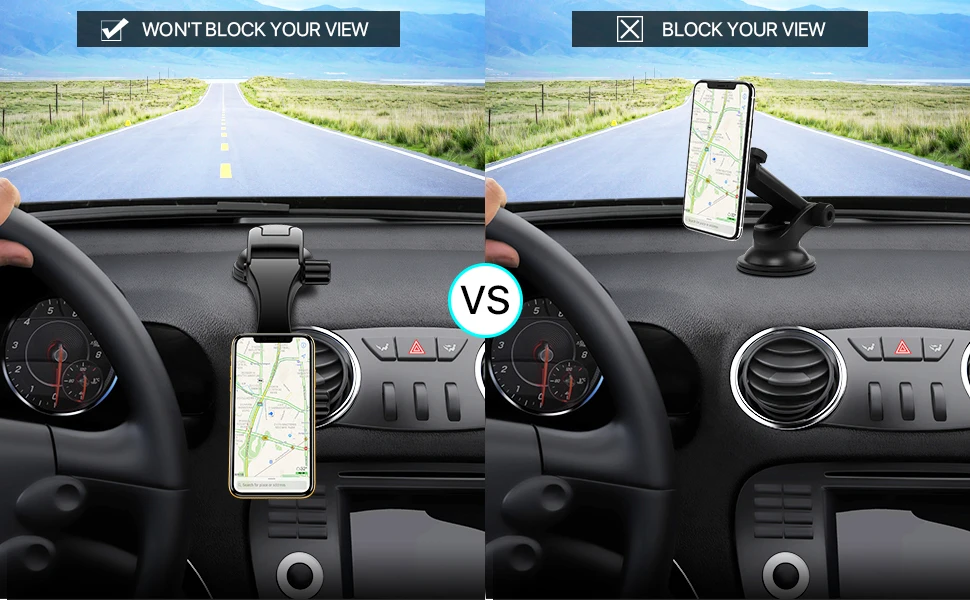 Car Phone Mount Magnetic Phone Holder Dashboard Windshield Adjustable Vehicle Phone Stand Universal