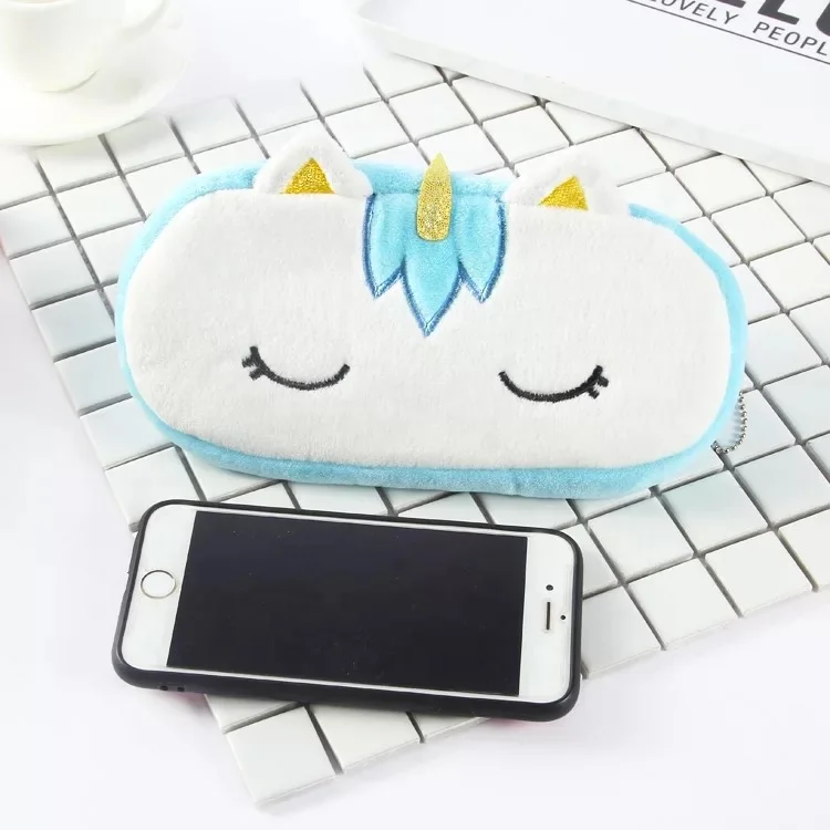 OEM!Newest 20*10cm Unicorn Plush Pouch Pencil Case Bag Key Chain Pendant Coin Purse Wallet Case Pouch Bag