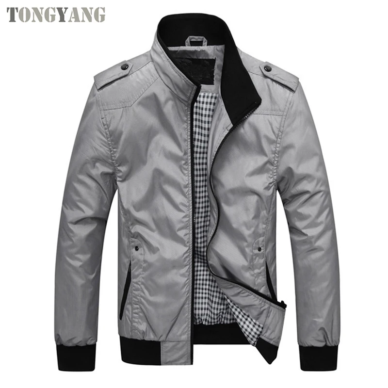Тунъян модные весенние мужские куртки одноцветные куртки для мужчин, есть плюс размеры на каждый день со стоячим воротником, куртка для улицы; Сезон лето-осень пальто M-XXXXL