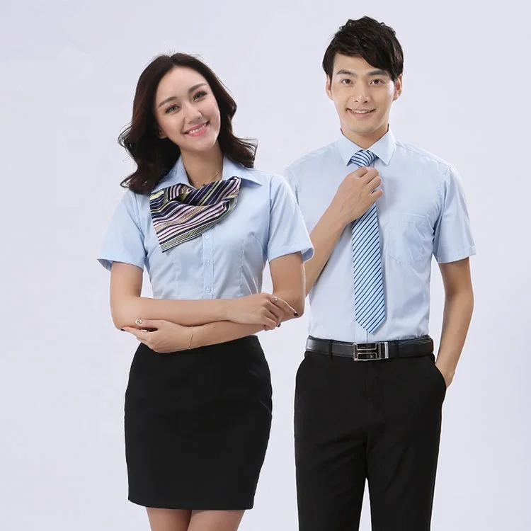 
Custom latest design short sleeve office business tuxedo shirts for men 