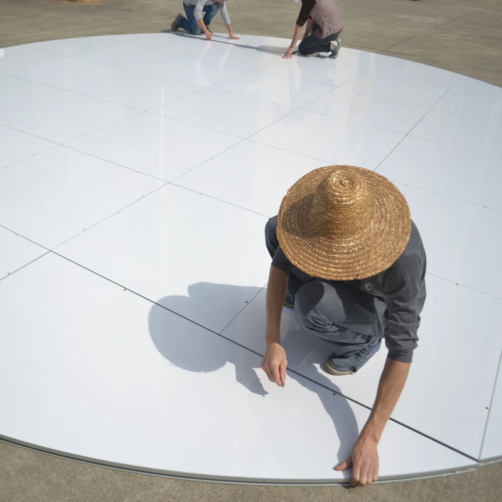 Portable round high gloss white wedding dance floor
