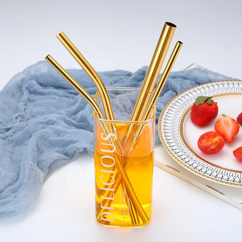 Экологичный стальной соломенный металлический соломенный набор с соломенной сумкой