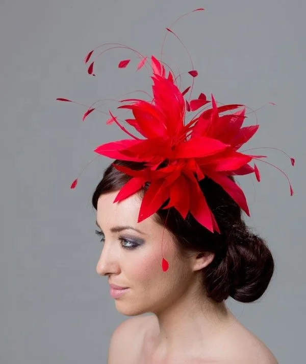stripped goose feather flower mount with wire accessory