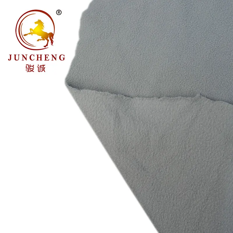 one side crushed comfortable knitted 100 polyester polar fleece fabric for garments