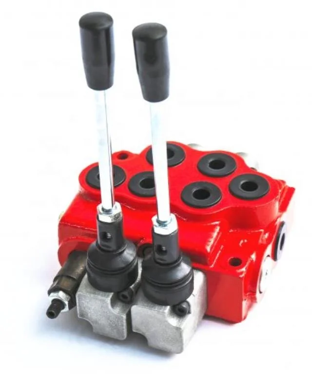 Iron Double Spool Monoblock Hydraulic Directional Control Valve with Joystick