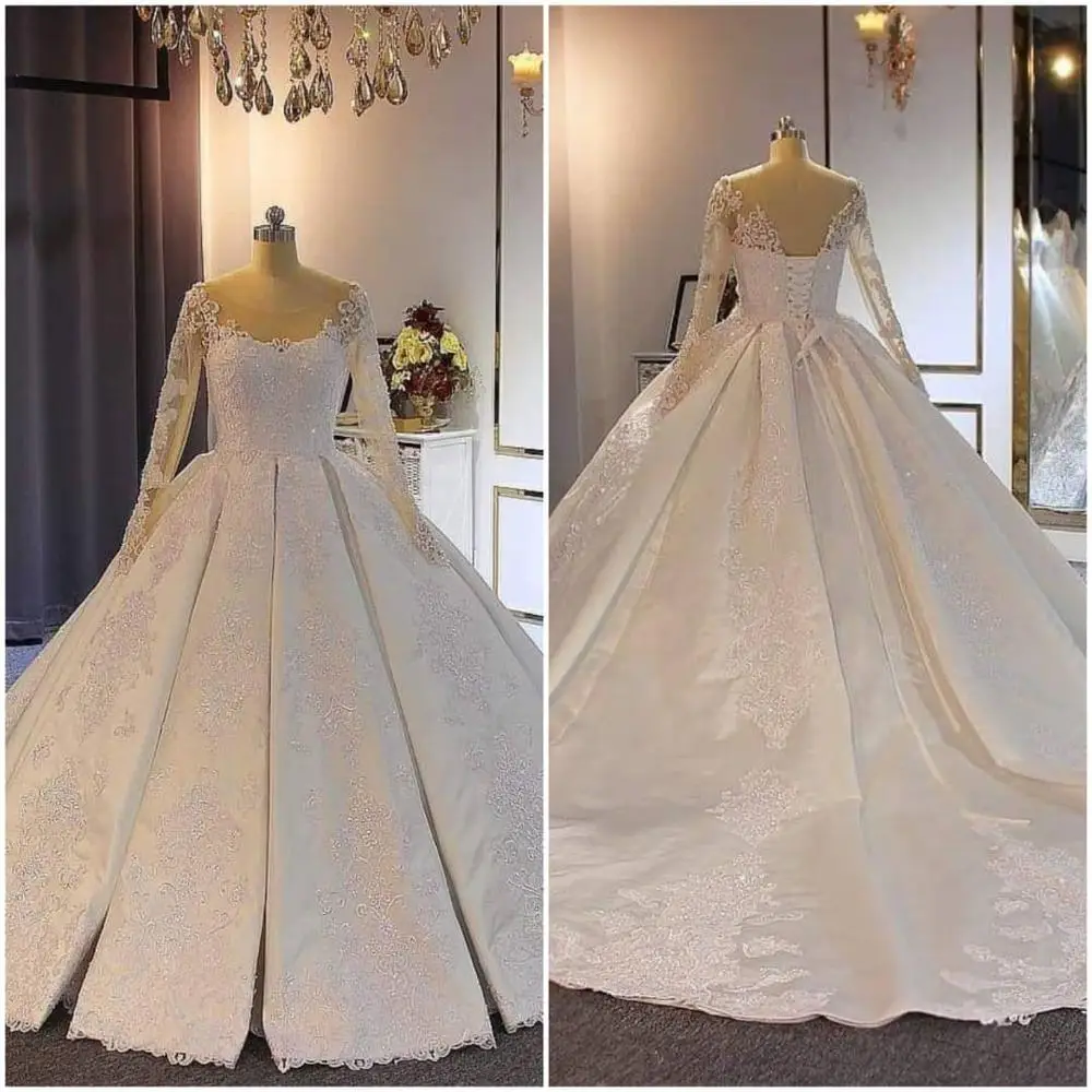 Ball Gown Wedding Dresses 2021 Luxury Bridal Dresses Lace Bridal Gowns Vestido De Novio Custom Muslim Bridal Wedding Dresses