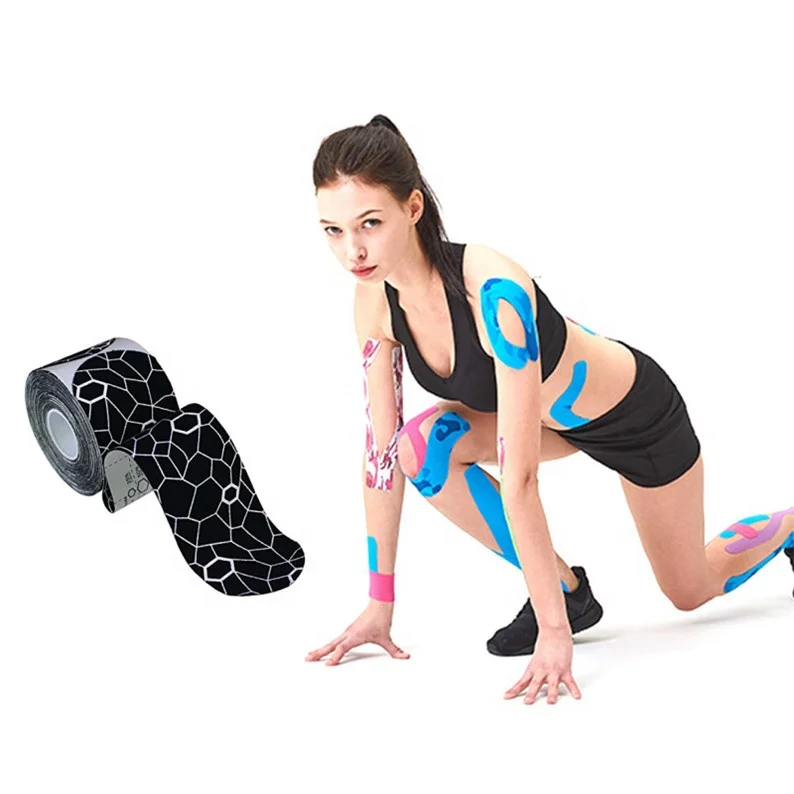 
OEM Custom Logo Print Pre Cut Sport Athletes Water Resistant Cotton Support Kinesiology Muscle Tape 