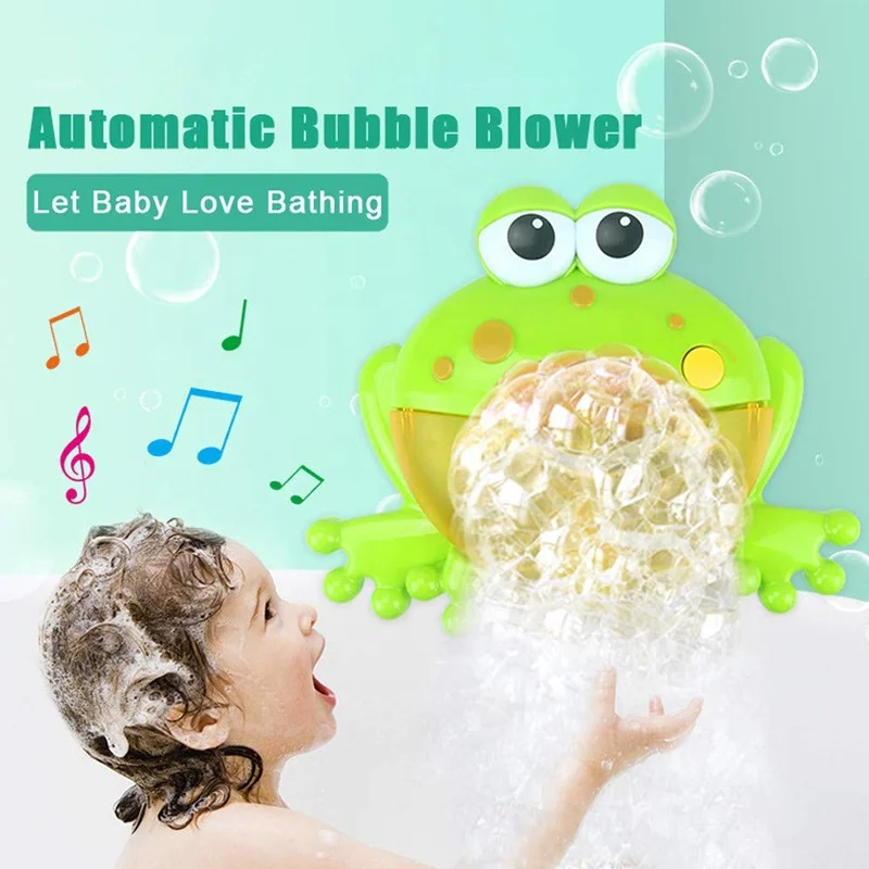 bathroom automatic musical bubble blower playing bathtub suction cup frog bath toy