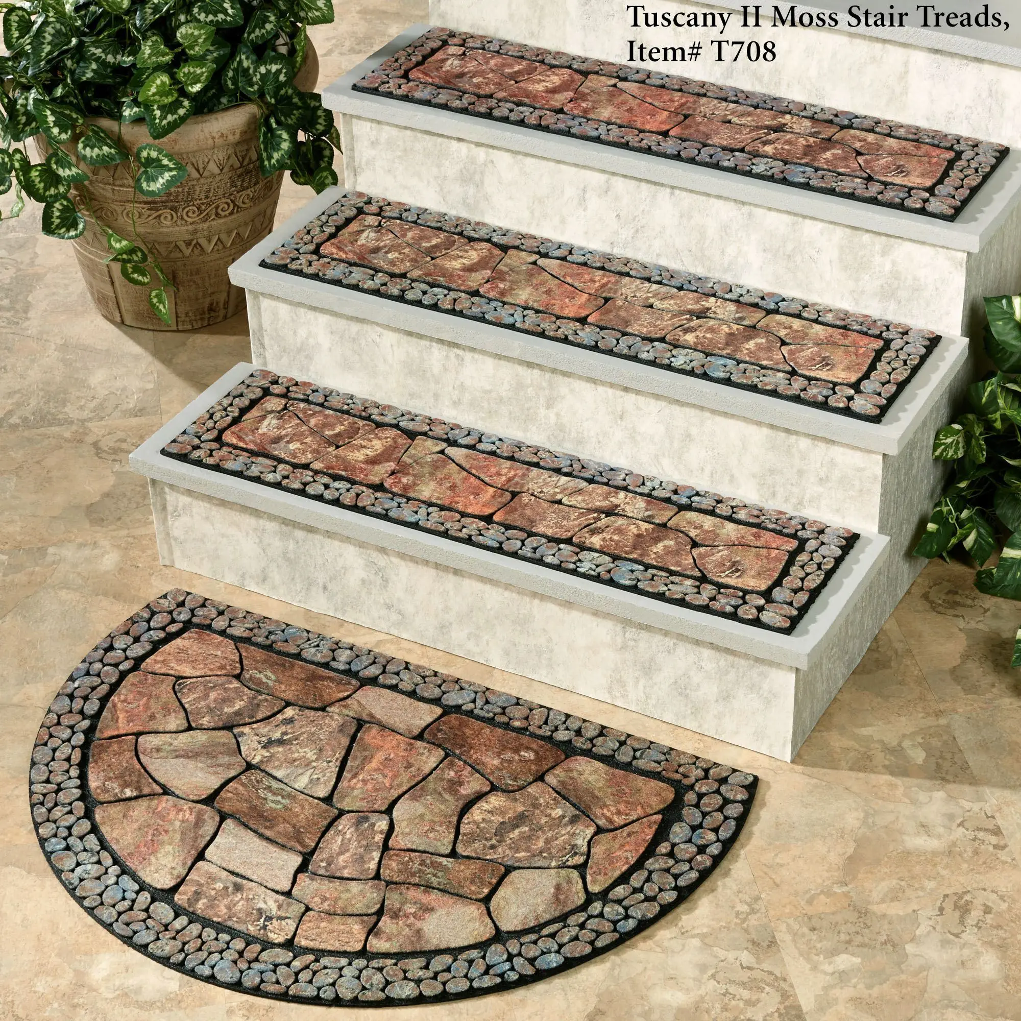 Patio Stone Anti Slip Recycled Rubber Crumb Outdoor Flocked Rubber Stair Tread Mats